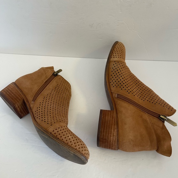 SAM EDELMAN WOMENS TAN PAMINA SUEDE LEATHER ANKLE BOOTIE SIZE  7.5 - Picture 4 of 9